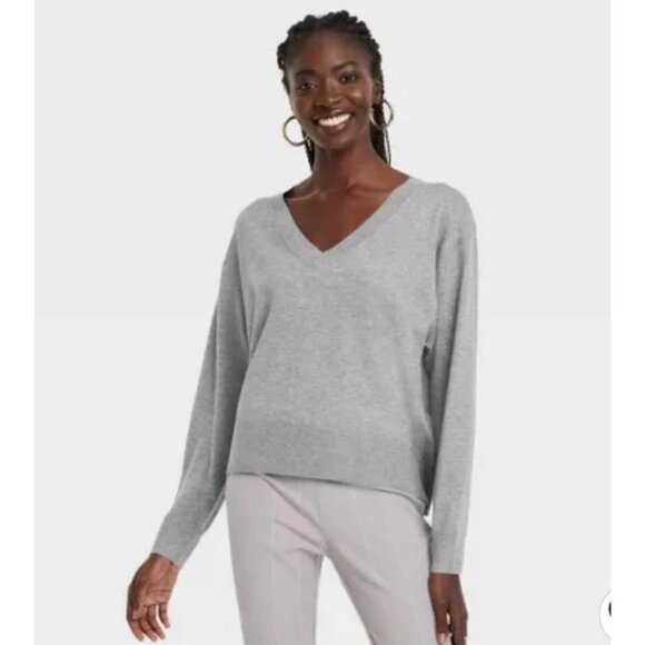A New Day Womens Fine Gauge V-Neck Sweater Size Large - Picture 1 of 7